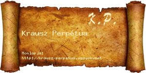 Krausz Perpétua névjegykártya